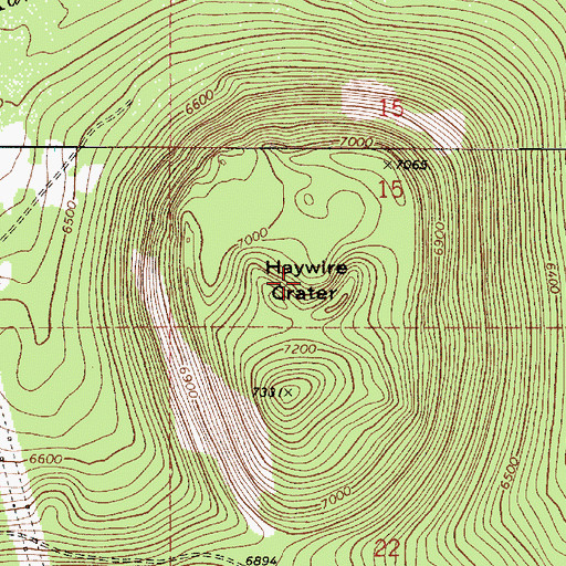 Topographic Map of Haywire Crater, AZ