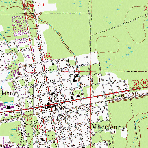 Topographic Map of Ed Fraser Memorial Hospital, FL