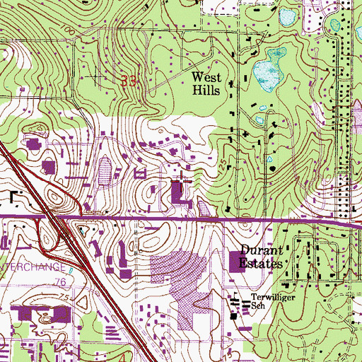 Topographic Map of North Florida Regional Medical Center, FL
