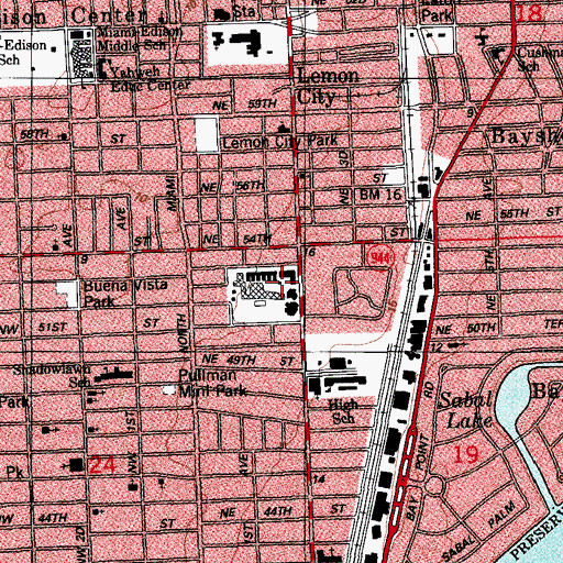 Topographic Map of Douglas Gardens Hospital, FL