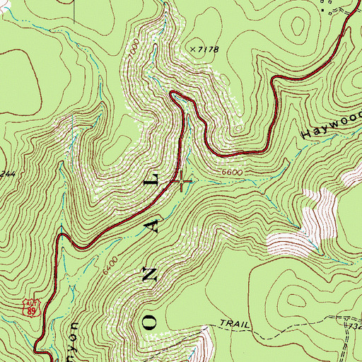 Topographic Map of Haywood Canyon, AZ