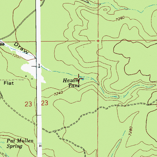 Topographic Map of Hazard Tank, AZ