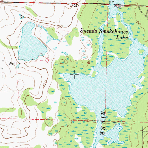 Topographic Map of Pinckney Hill Pond, FL