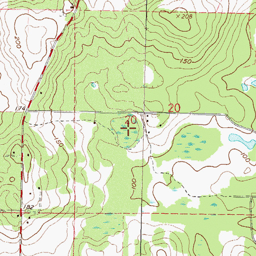 Topographic Map of Simpson Nursery Pond, FL