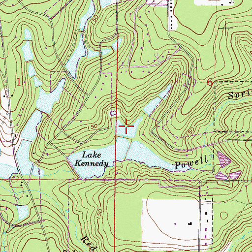Topographic Map of A J Kennedy Pond Two, FL