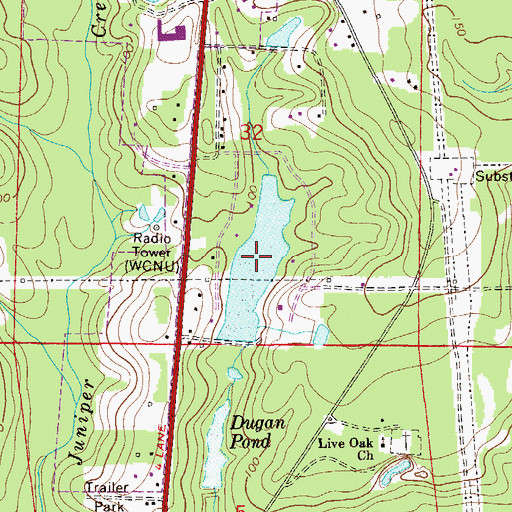 Topographic Map of Clyde Reese Pond, FL