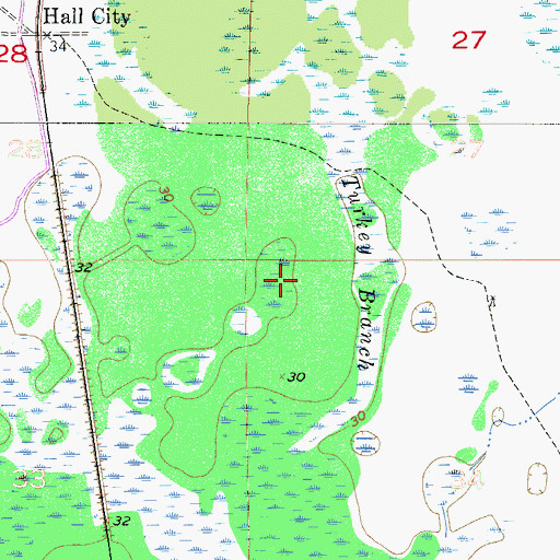 Topographic Map of W H Peeples Pond Three, FL