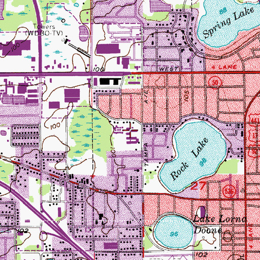 Topographic Map of Rock Lake Elementary School, FL