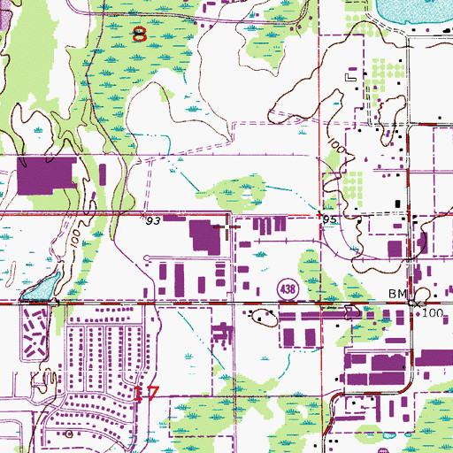 Topographic Map of Gateway Elementary School, FL
