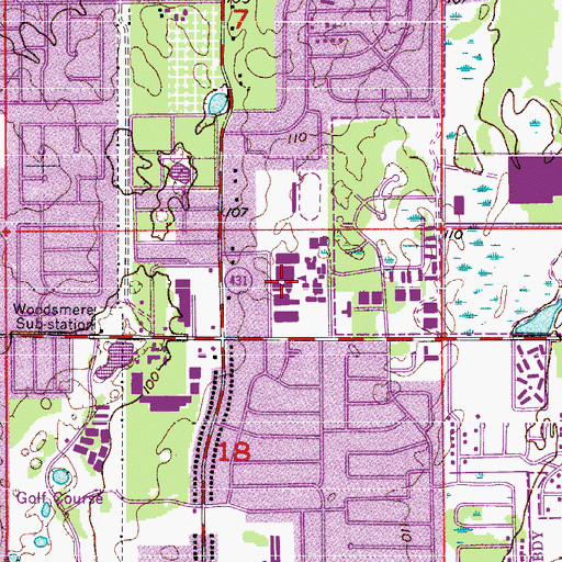 Topographic Map of Maynard Evans High School, FL