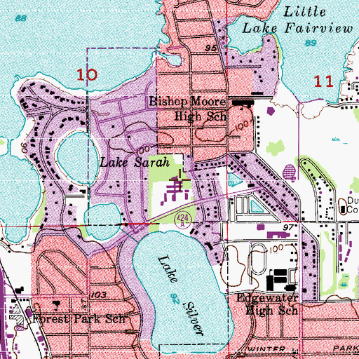 Topographic Map of Lee Junior High School, FL
