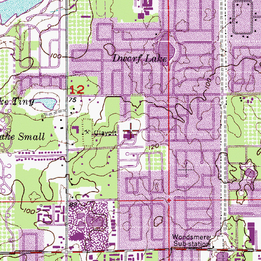 Topographic Map of Ridgewood Park Elementary School, FL