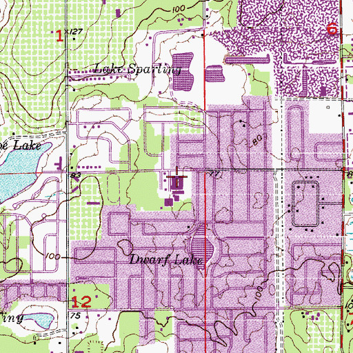 Topographic Map of Meadowbrook Junior High School, FL
