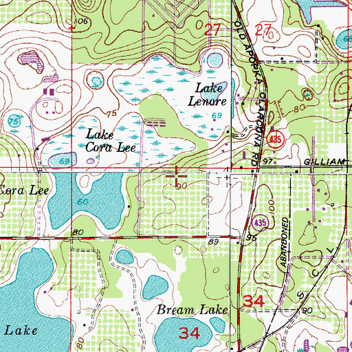 Topographic Map of Lake Weston Elementary School, FL