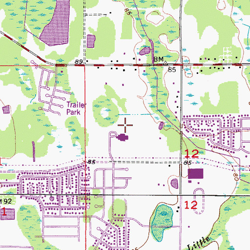 Topographic Map of Pinar Elementary School, FL