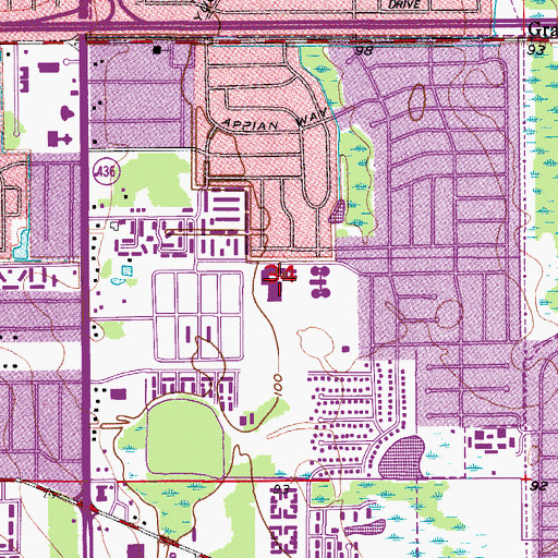 Topographic Map of Stonewall Jackson Middle School, FL