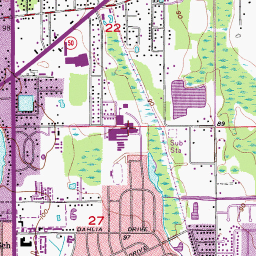 Topographic Map of Colonial High School Main Campus, FL