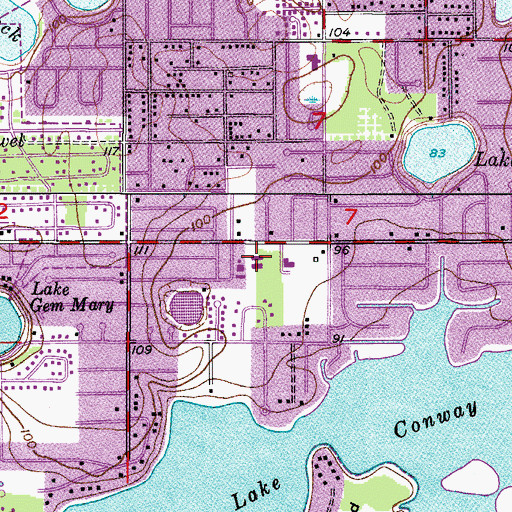 Topographic Map of Pershing Elementary School, FL