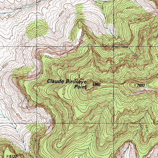 Topographic Map of Claude Birdseye Point, AZ