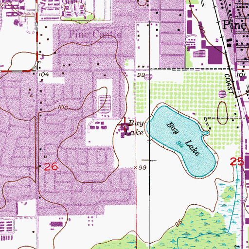 Topographic Map of Walker Middle School, FL