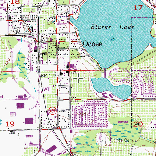 Topographic Map of Ocoee Elementary School, FL