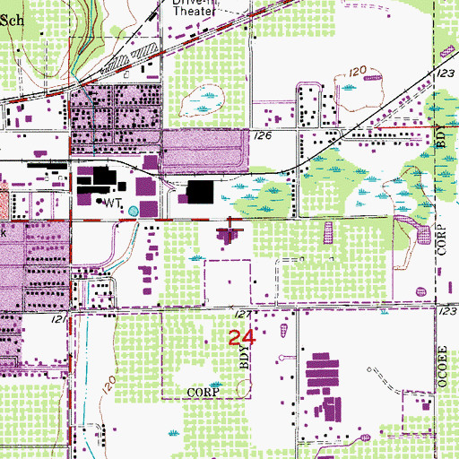 Topographic Map of Westside Vocational-Technical Center, FL