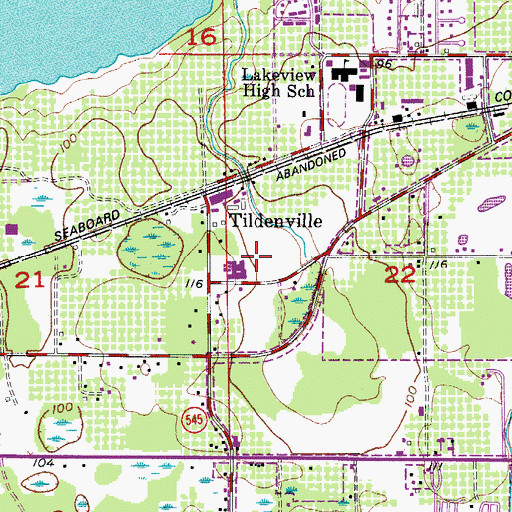 Topographic Map of Tildenville Elementary School, FL