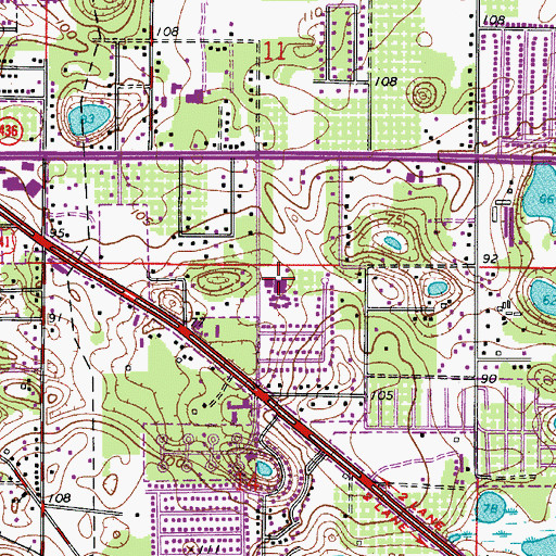 Topographic Map of Lovell Elementary School, FL