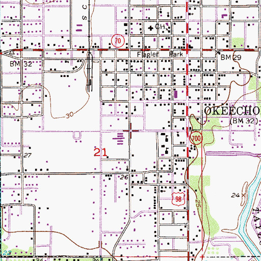 Topographic Map of Central Elementary School, FL