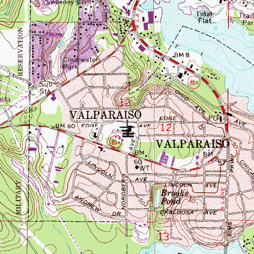 Topographic Map of Okaloosa STEMM Academy, FL