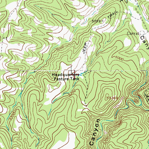 Topographic Map of Headquarters Pasture Tank, AZ