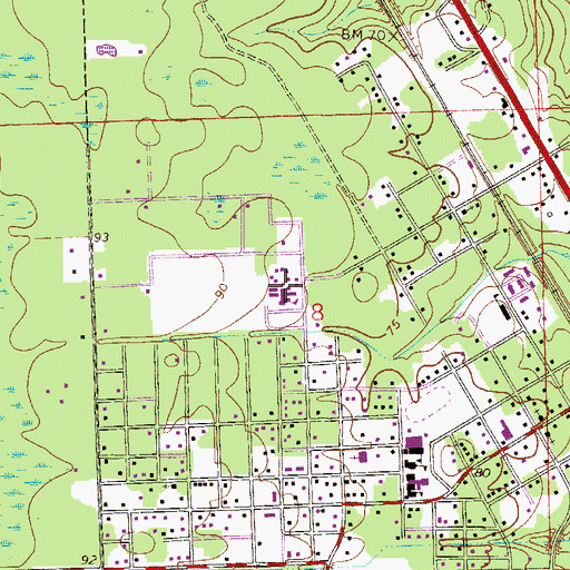 Topographic Map of Hilliard Elementary School, FL