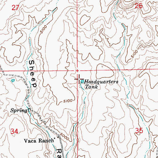 Topographic Map of Headquarters Tank, AZ