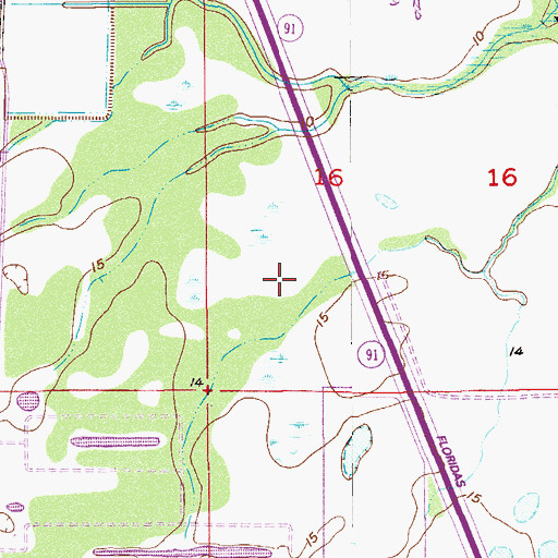 Topographic Map of South Fork High School, FL