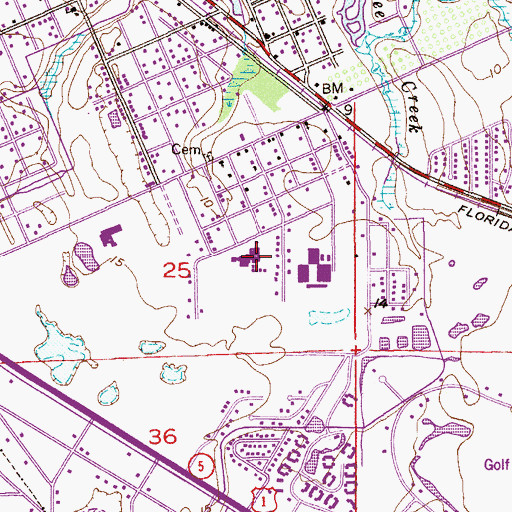Topographic Map of Murray Middle School, FL