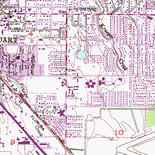 Topographic Map of J D Parker Elementary School, FL