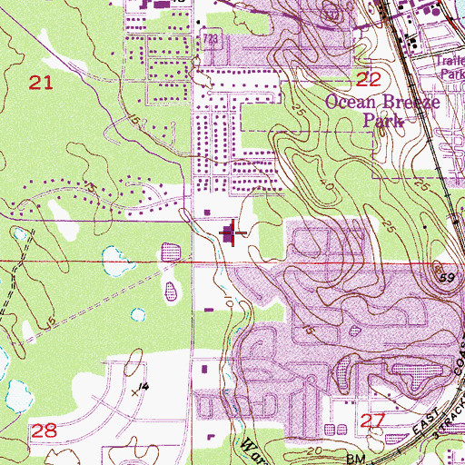 Topographic Map of Jensen Beach Elementary School, FL