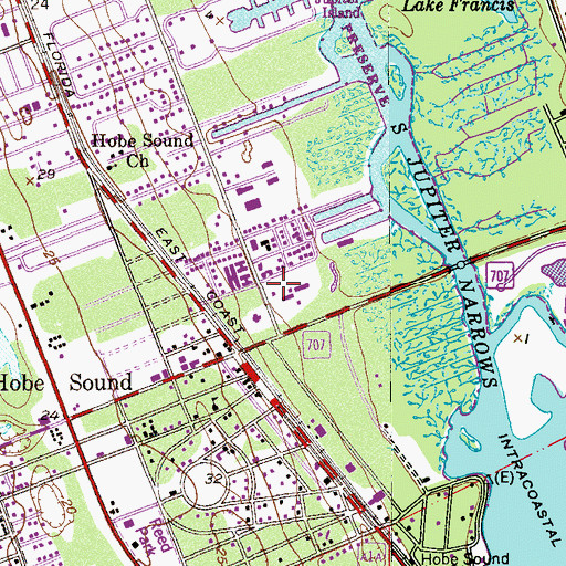 Topographic Map of Hobe Sound Elementary School, FL