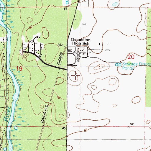 Topographic Map of Dunnellon Elementary School, FL