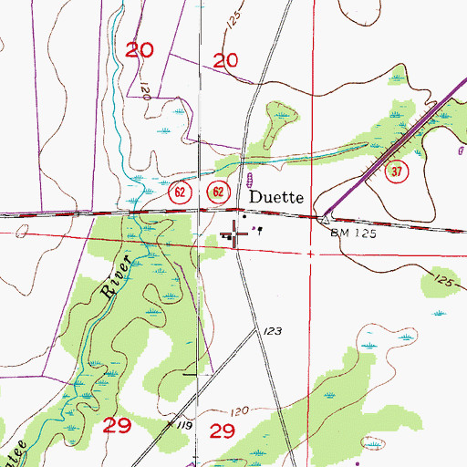 Topographic Map of Duette Elementary School, FL