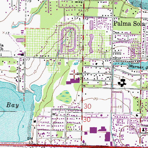 Topographic Map of King Middle School, FL
