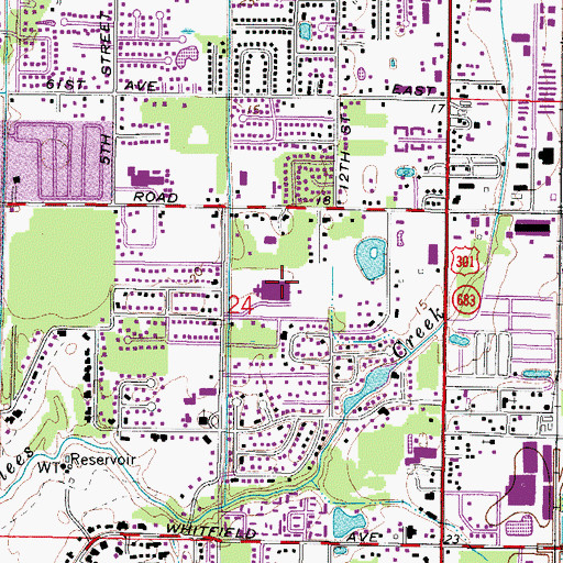 Topographic Map of Harllee Middle School, FL