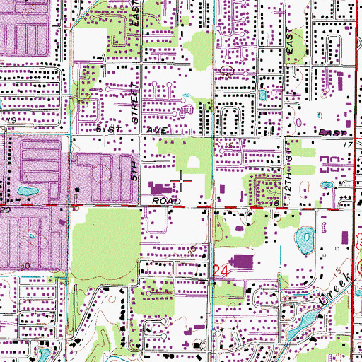 Topographic Map of Daughtrey Elementary School, FL