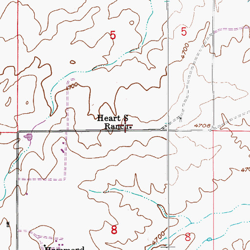Topographic Map of Heart S Ranch, AZ