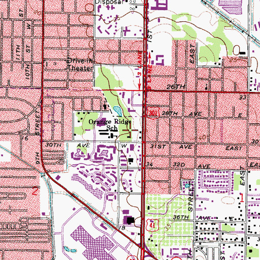 Topographic Map of Joe Berta Bullock School, FL