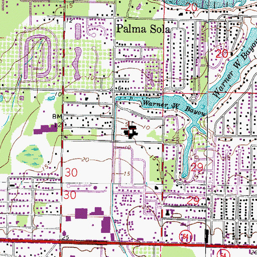 Topographic Map of Palma Sola Elementary School, FL