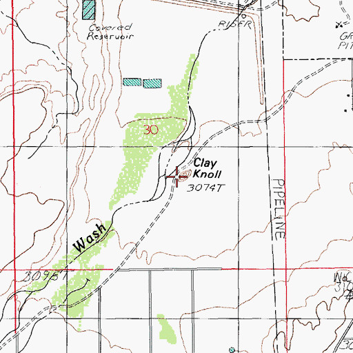 Topographic Map of Clay Knoll, AZ