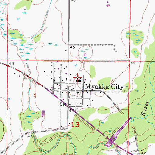 Topographic Map of Myakka Elementary School, FL