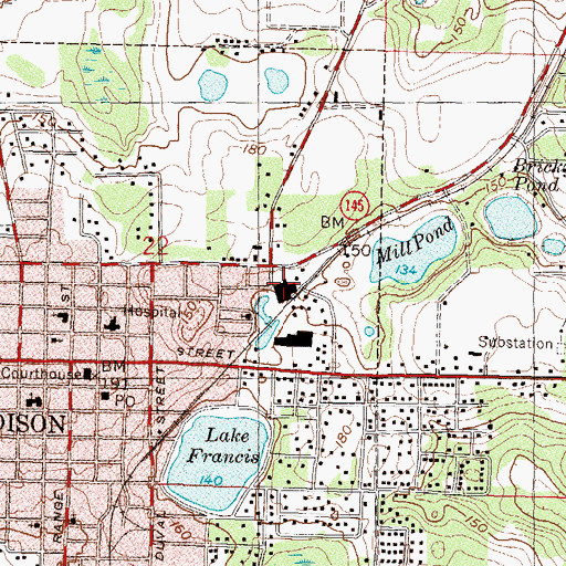 Topographic Map of Madison Primary School, FL