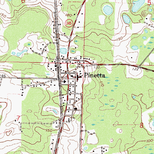 Topographic Map of Pinetta Elementary School, FL